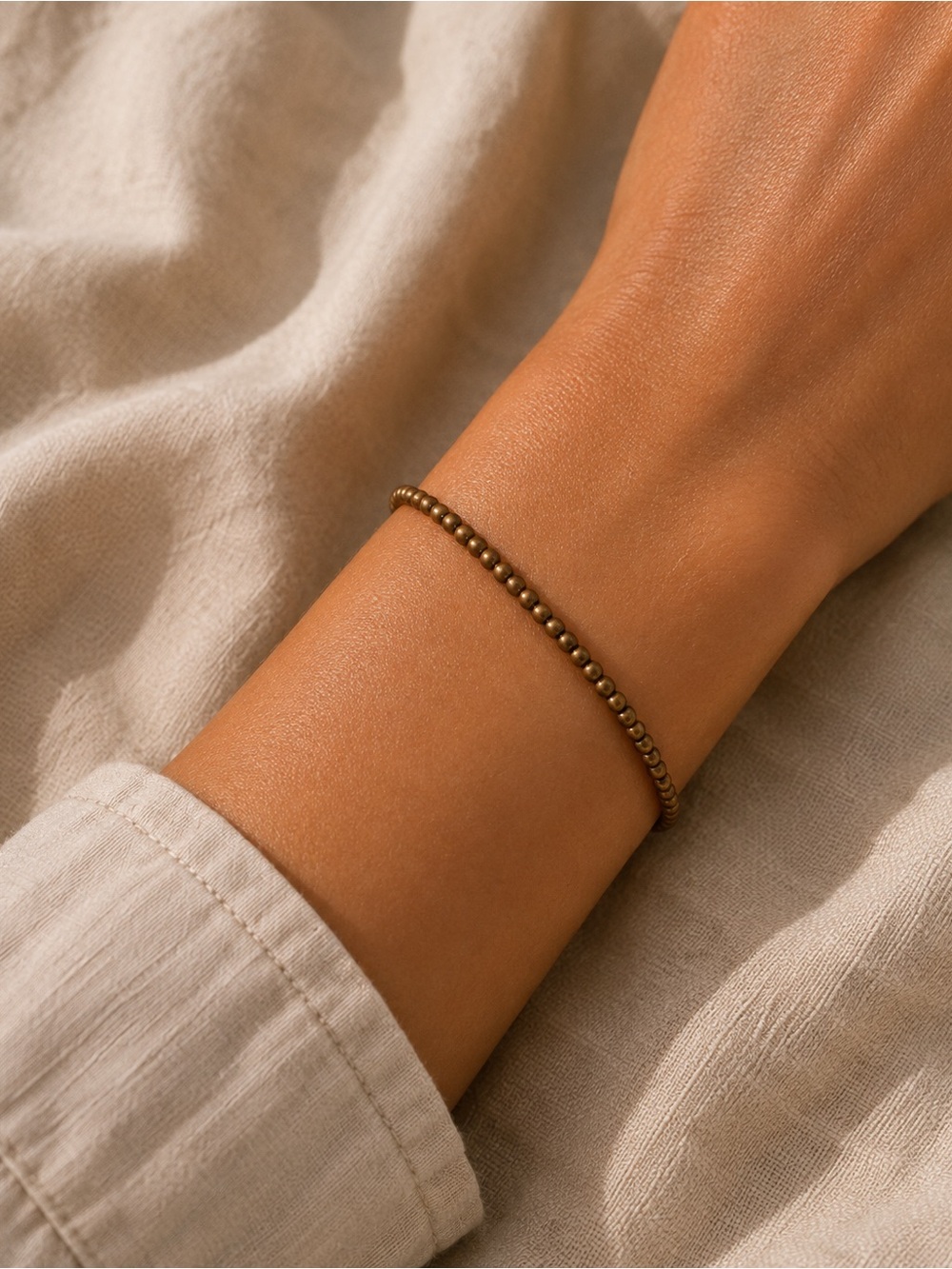 Small Round Gold Custom Beaded Bracelet/Anklet